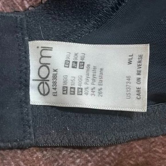 Elomi Charley Bandless Spacer Molded Underwire Bra Black  NWT - Picture 2 of 7